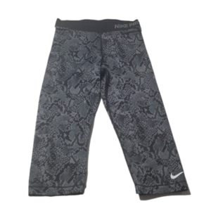 Nike Pro Gray & Black Leopard Crop Leggings Sz M